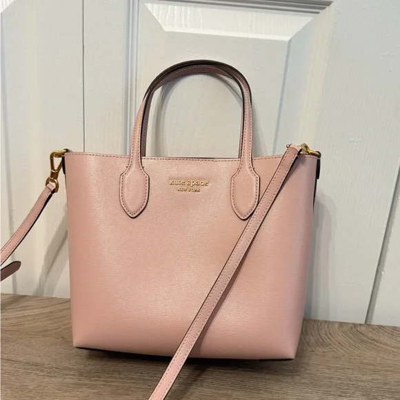 Kate Spade Pink Leather MED Crossbody Tote Bag Great Condition - Picture 1 of 4